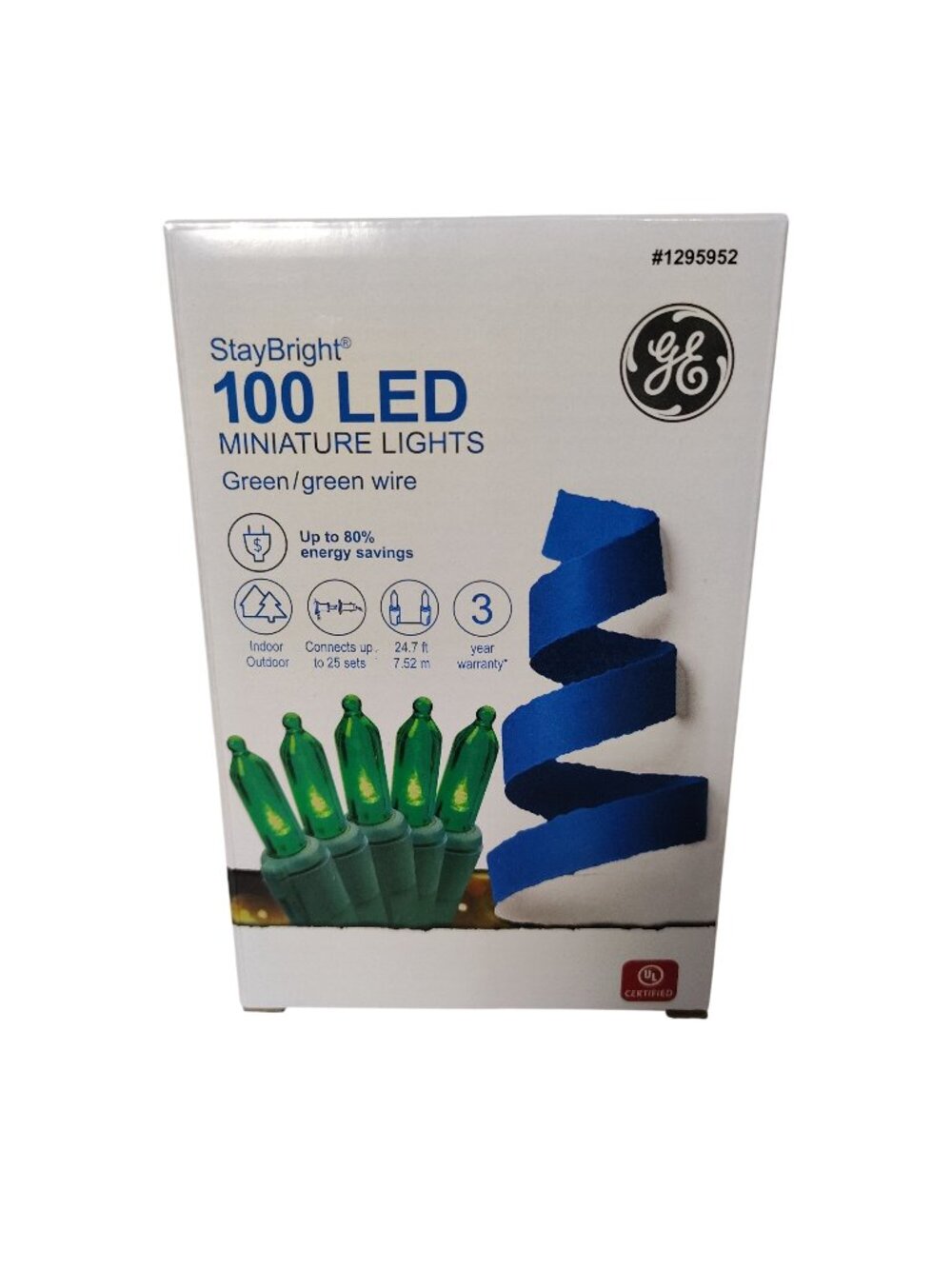 GE StayBright 100 LED Green Wire and Miniature Lights Indoor/Outdoor